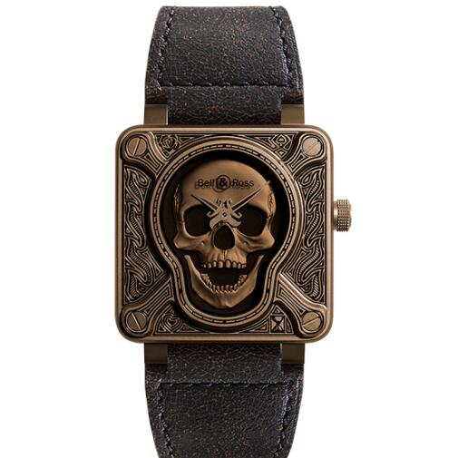 Replica Bell and Ross br01 Watch BR 01 BURNING SKULL BRONZE BR0192-BURNSK-BR